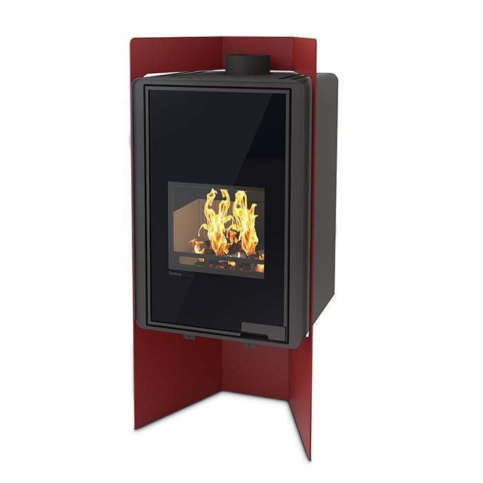 Kaminofen HS Flamingo Pulau 9 kW - Farbe: Rot