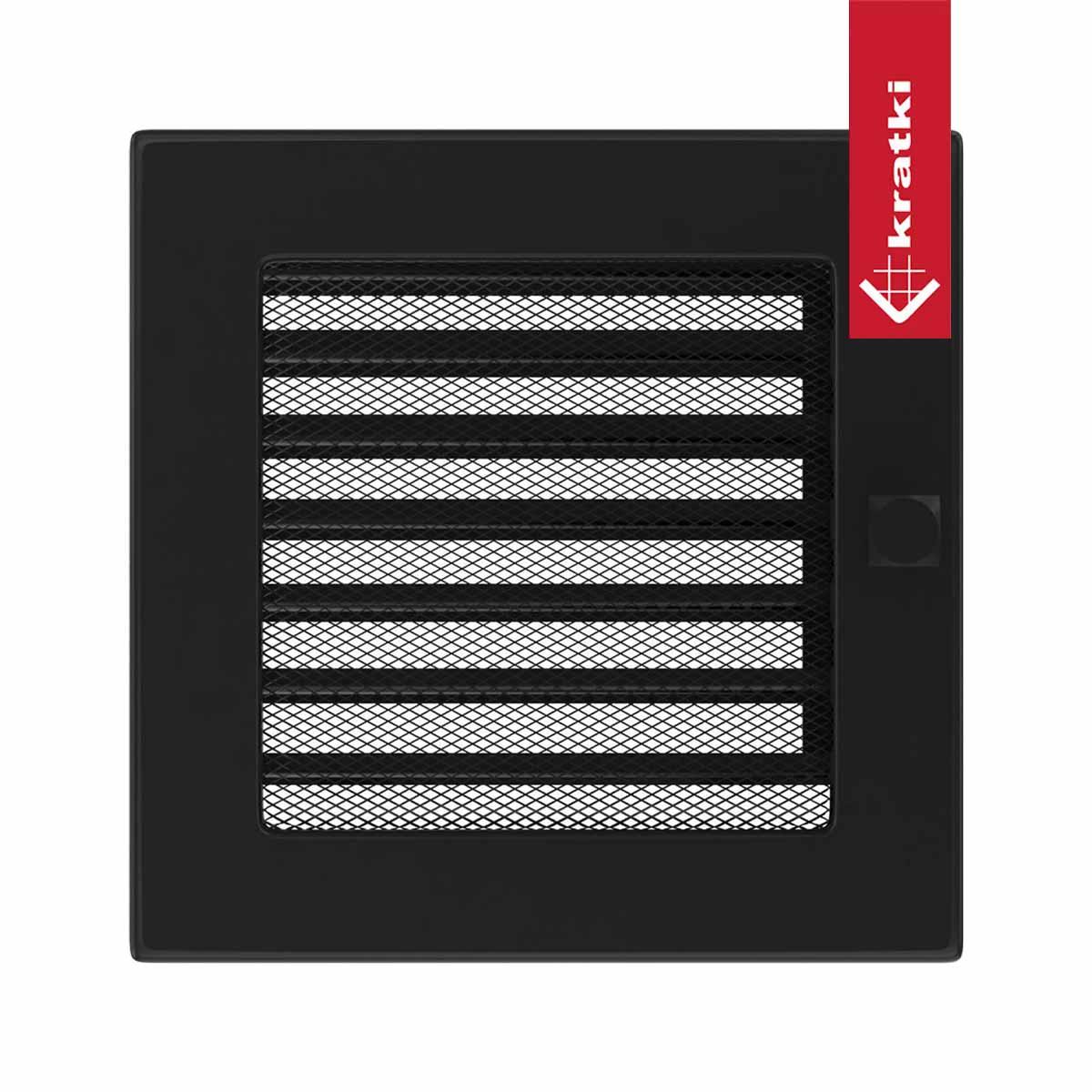 Kratki Warmluftgitter rechteckig - Größe: 17 x 17 cm - Farbe: schwarz