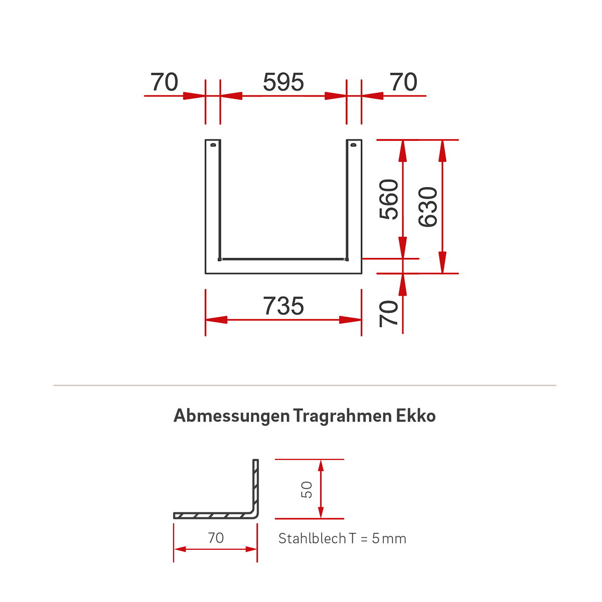 Tragrahmen für Türhöhe 57 cm (Art. 7052897)