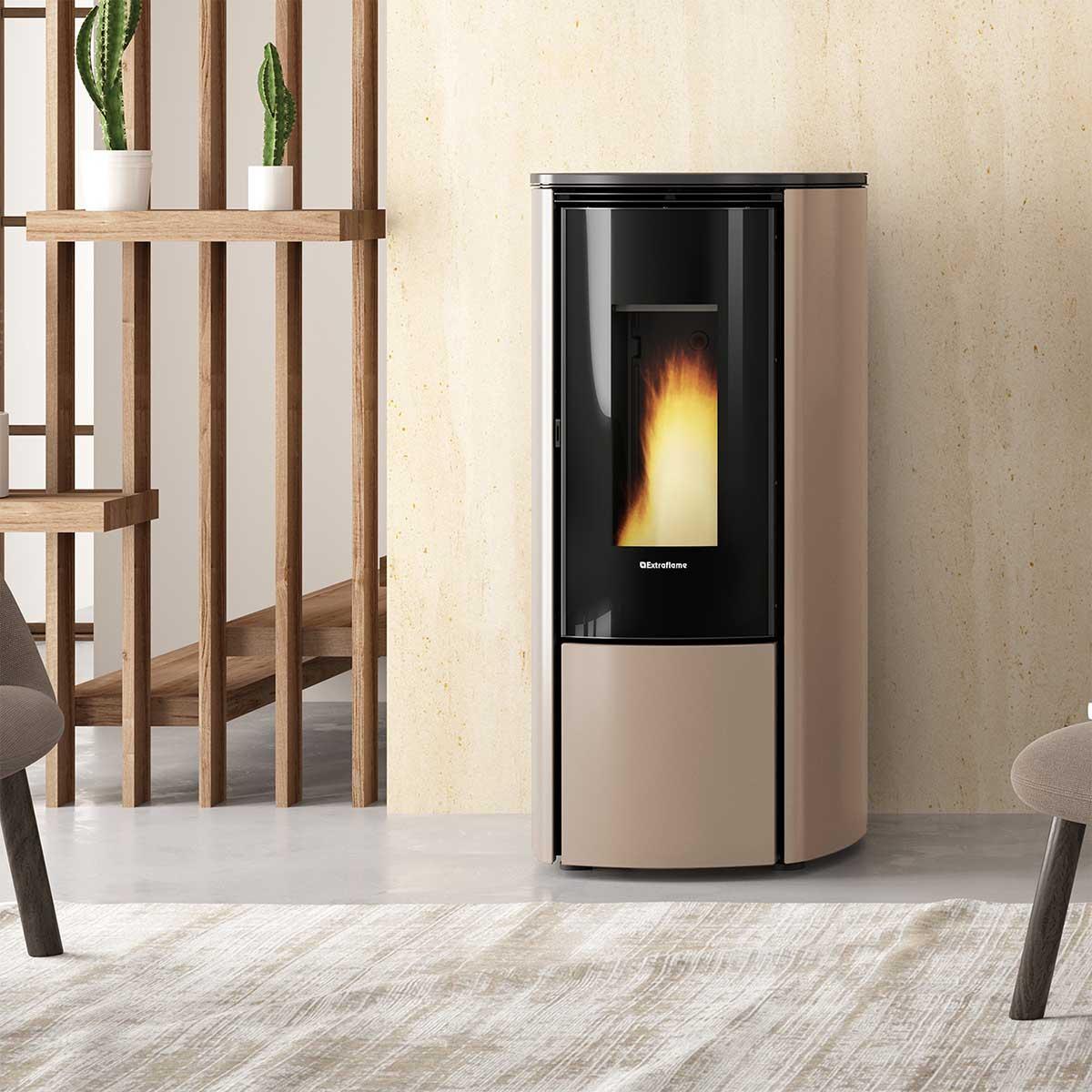Pelletofen Extraflame Evolution Line Katia 9 5.0 Evo mit 9 kW - Verkleidung: taupe