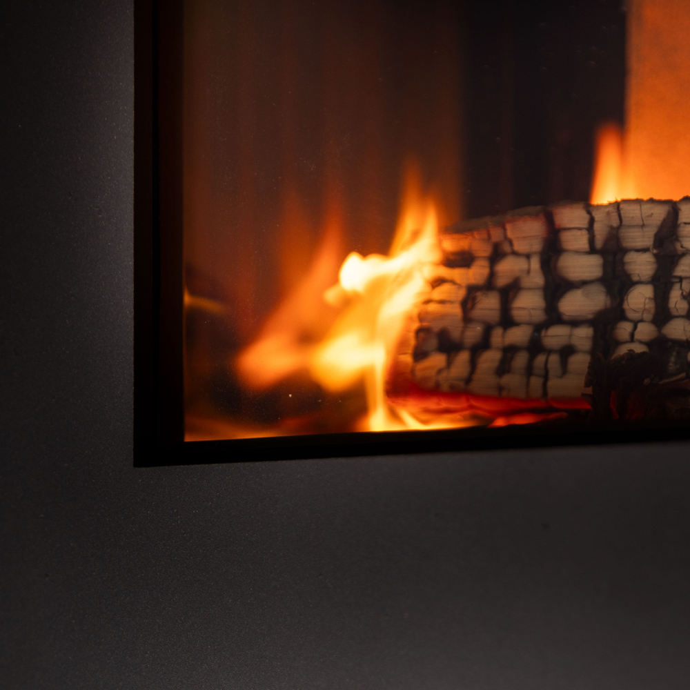 Trimline Fires Woody Loft HR Premium Ceramic Glass selbstreinigend