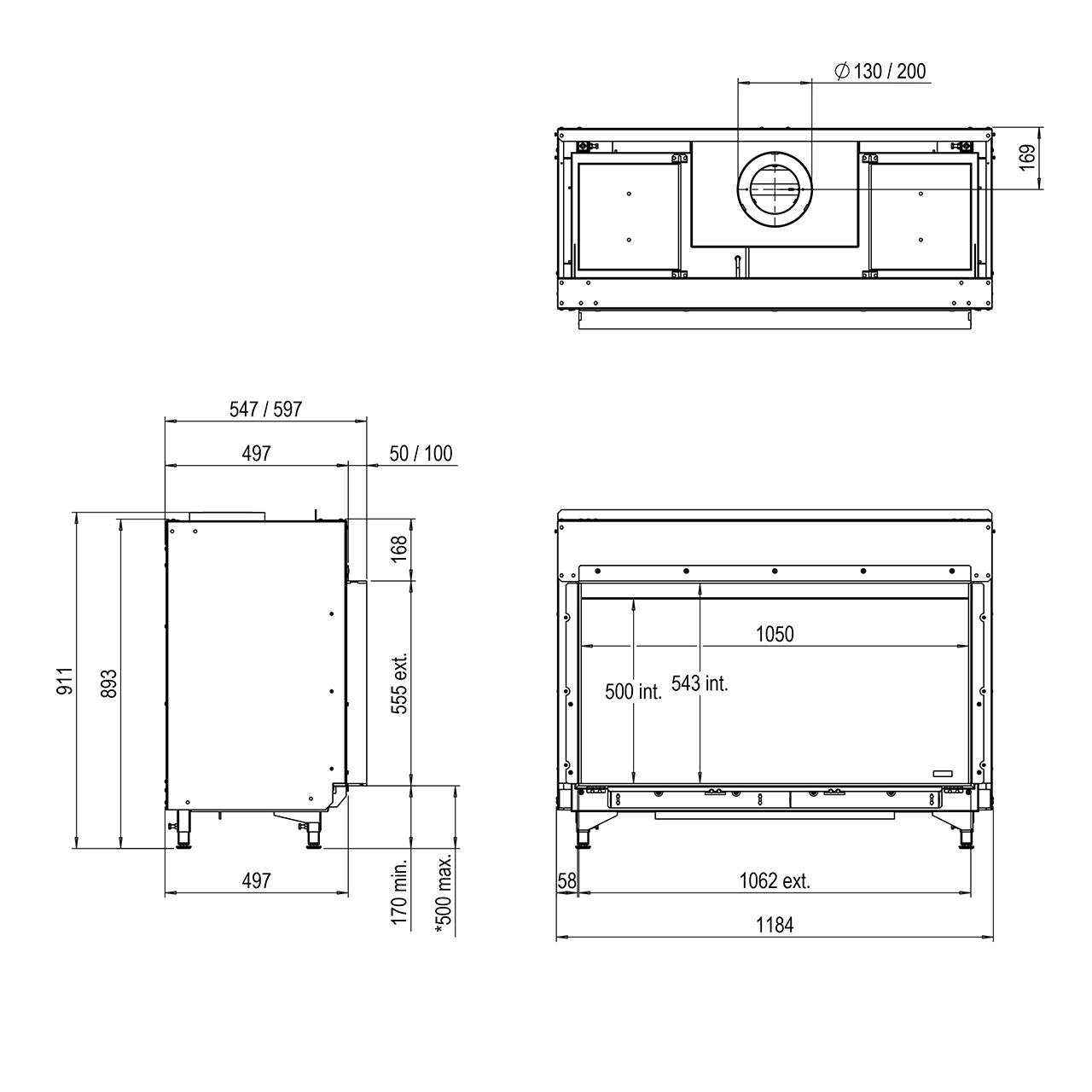 Gaskamin Faber MatriX 1050/500 I 8,2 kW - Ausführung: Propangas G31