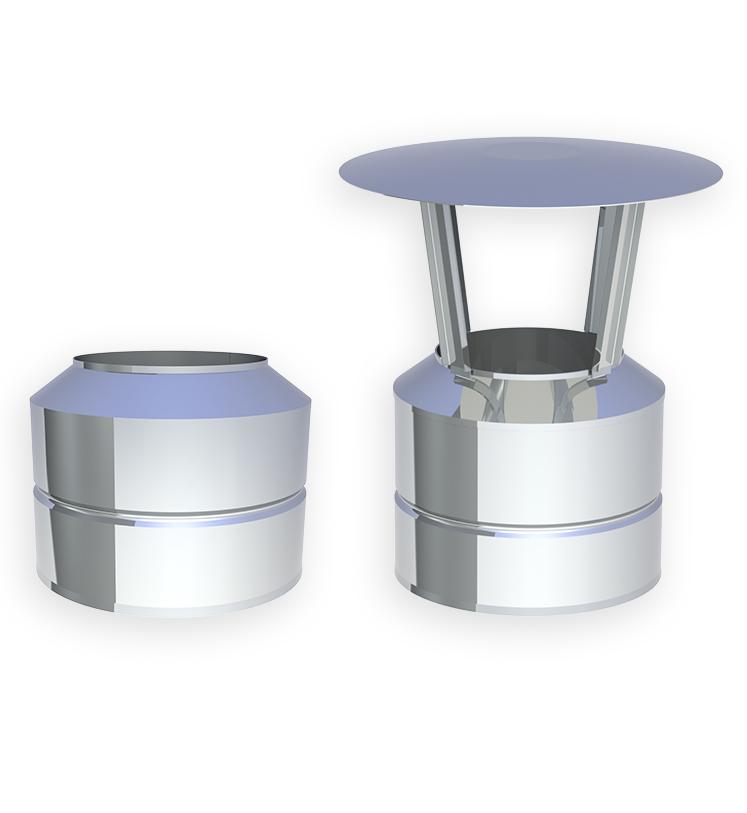 Jeremias DW-FU Mündungsabschluss - Ausführung: ohne Regenhaube - für Schornstein-Innendurchmesser: 130mm