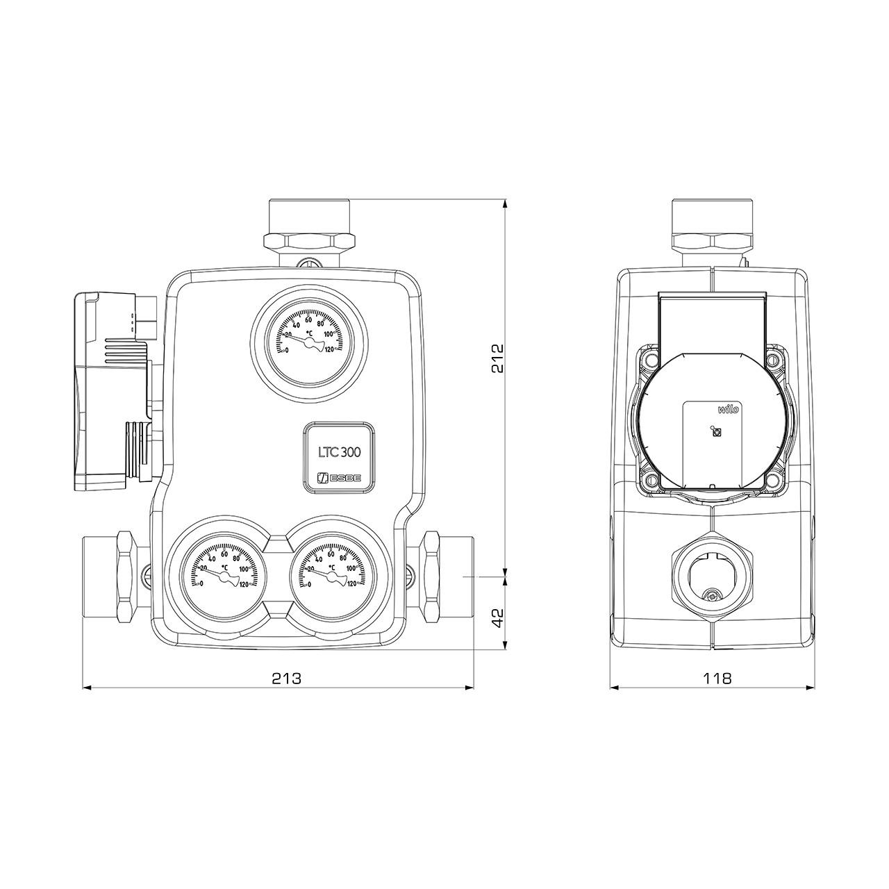 Rücklaufanhebung Esbe LTC361 Ladeventileinheit 65 °C DN 32