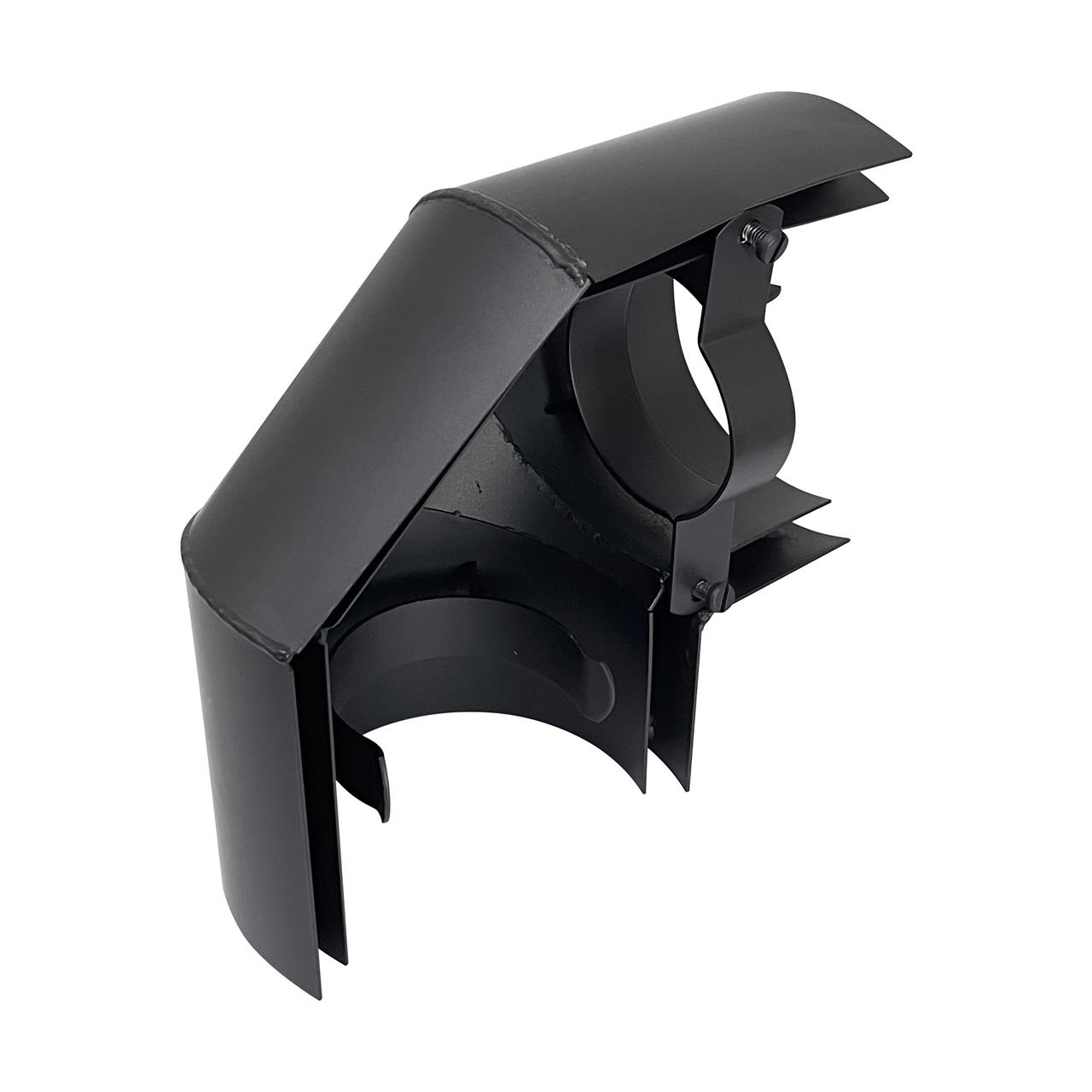 Pelletofenrohr Bogen seitlicher Hitzeschutz doppelt 90° DN 80 mm Schwarz
