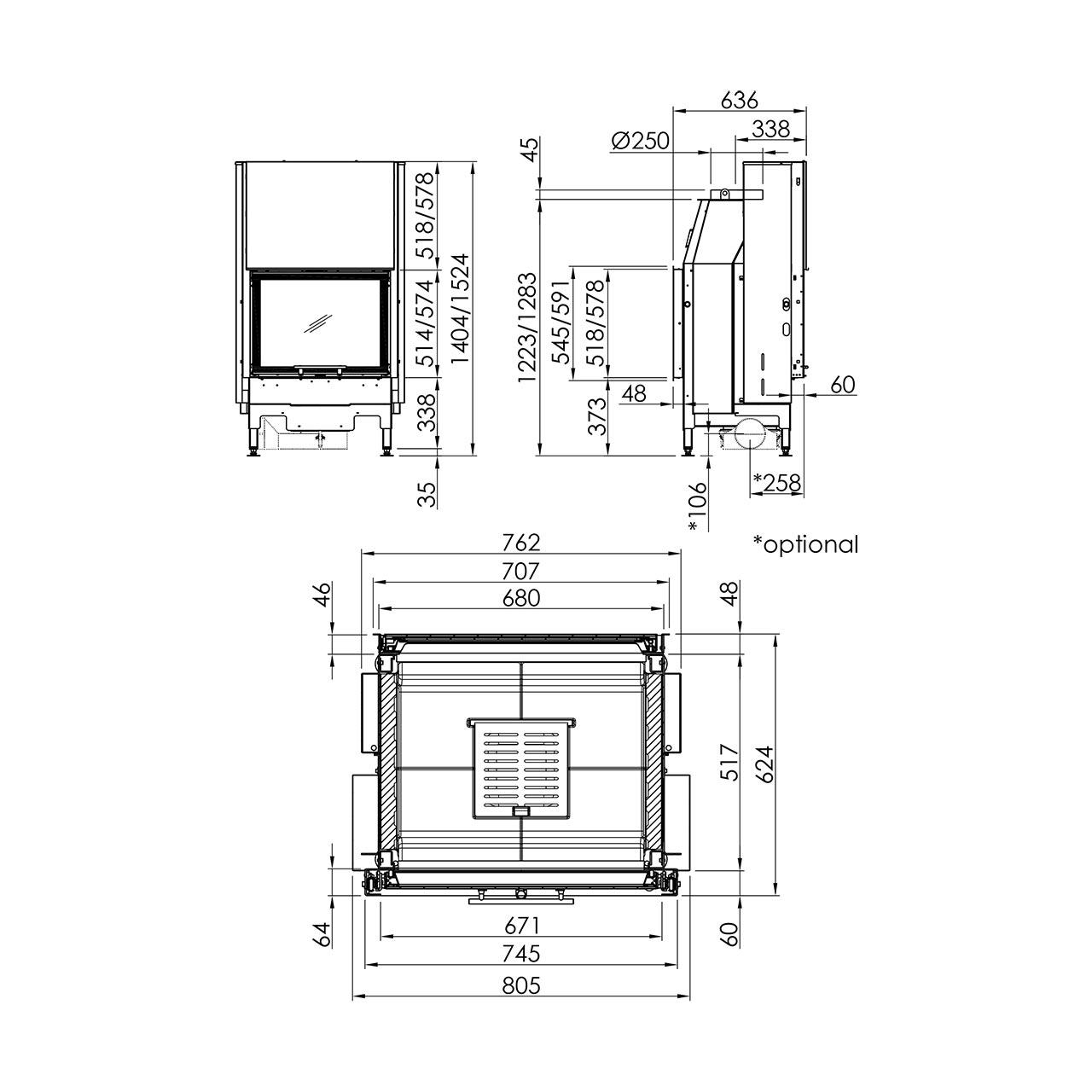 Tunnel-Kamineinsatz Spartherm Varia FDh 11 kW - Türhöhe: 52 cm