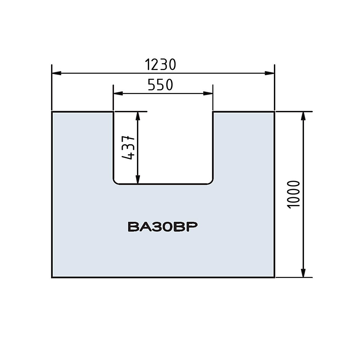 Glasvorlegeplatte 1230x1000 mm (Art. 7060995)