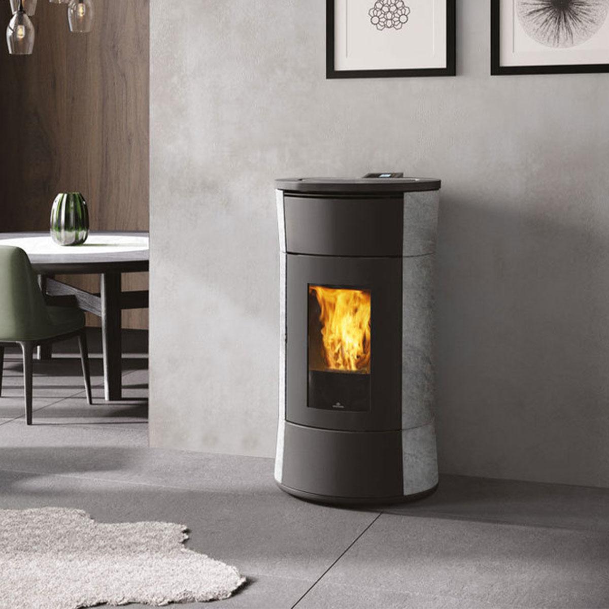 Pelletofen Edilkamin Cherie 9+ Evo Coax 9 kW - Ausführung: Naturstein