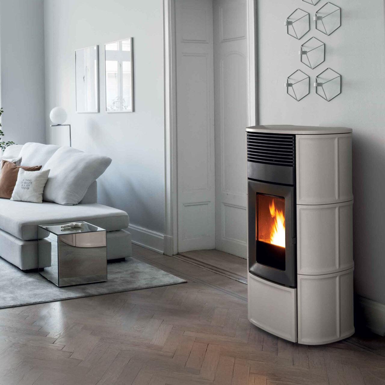 Pelletofen wasserführend MCZ Suite Hydro Matic 24 R 24 kW - Ausführung: Salt and pepper ceramic_110