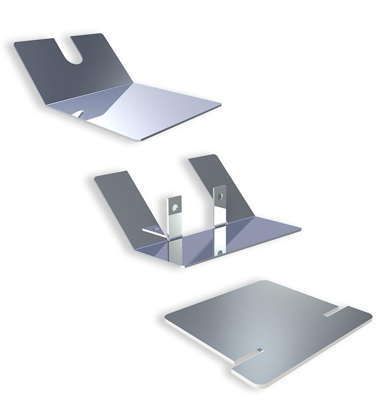 Jeremias Wasserableitblech für Wandstütze