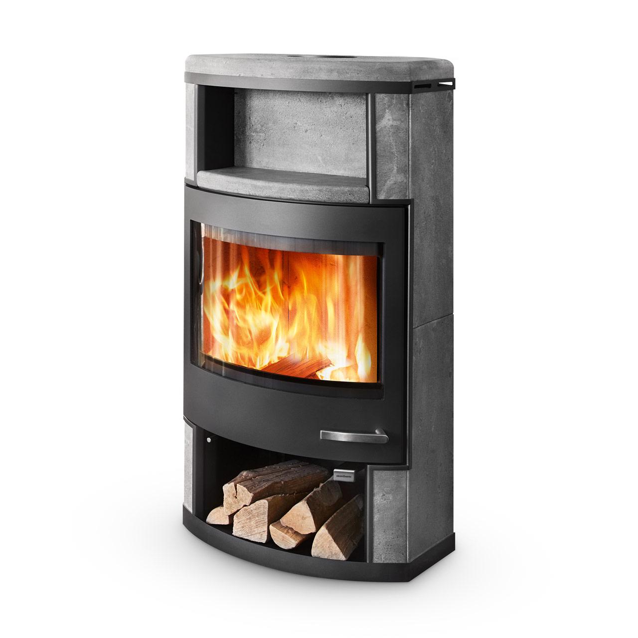 Kaminofen Skantherm Ator Speckstein 7 kW - Ausführung: Ator Speckstein Korpus Schwarz
