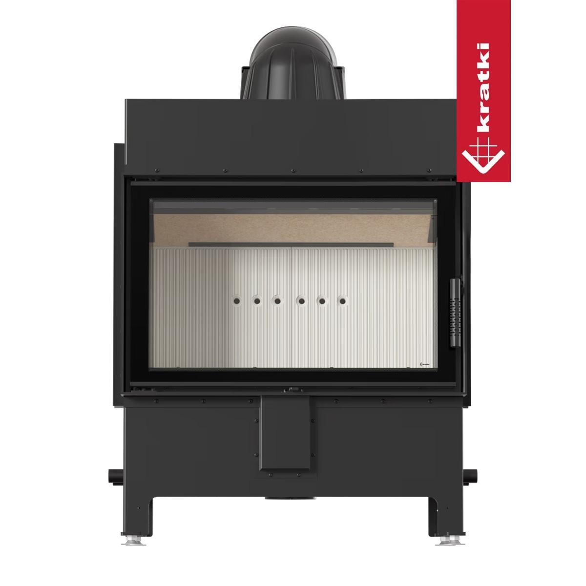 Kamineinsatz Kratki LUCY/14/NEW 14 kW - Feuerraumauskleidung: weiß - Tür selbstschließend: ja