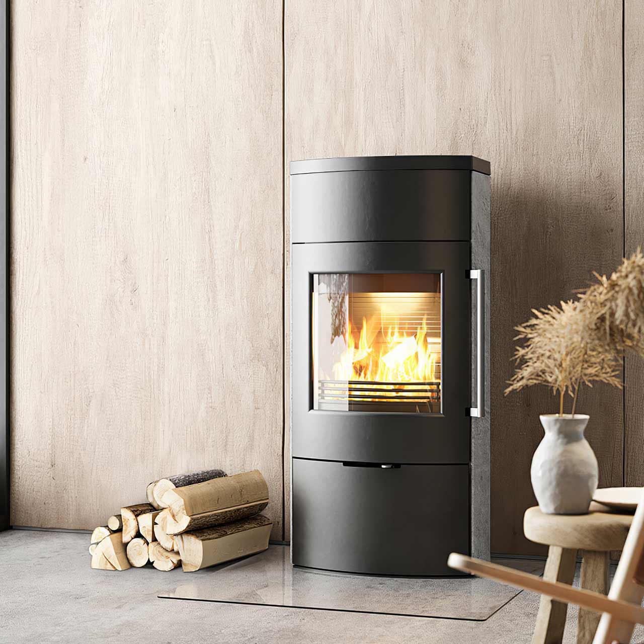 Kaminofen Termatech TT80S Speckstein mit Wärmespeicher 5,5 kW - Ausführung: Korpus Schwarz