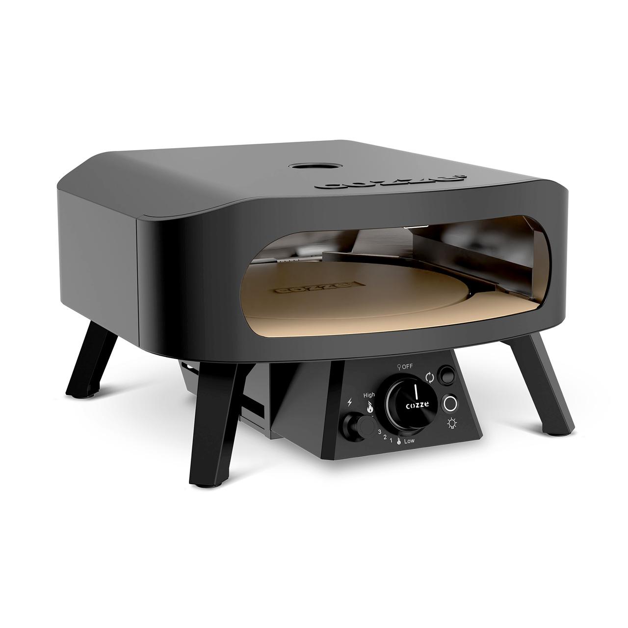 Gas Pizzaofen Cozze 13 Zoll Classic Rotate Black Edition, 50 mBar inkl. drehbarem Pizzastein & Hitzeschild