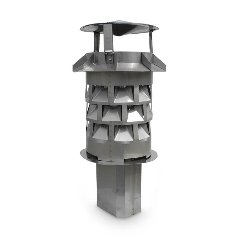 Schornsteinaufsatz Windkat 250 mm, Einschub Eckig
