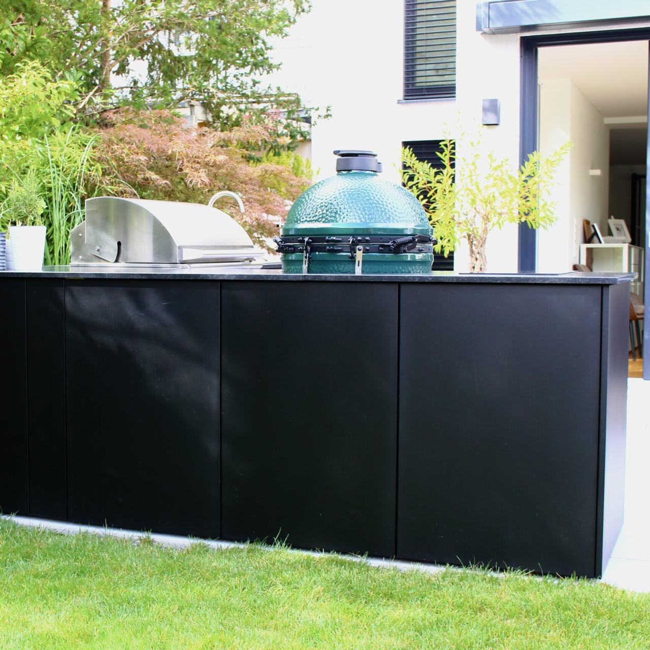 Outdoorküche vivandio elements / Blende Modulrückwand - Ausführung: Rückwandblende 60 cm Modul, mattschwarz