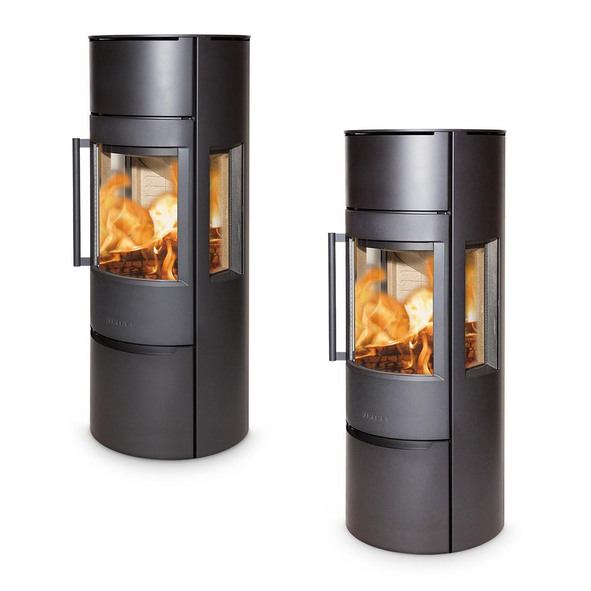 Kaminofen Wiking Luma 5, 7 kW - Korpus: Grau - Rauchabgang: Hinten