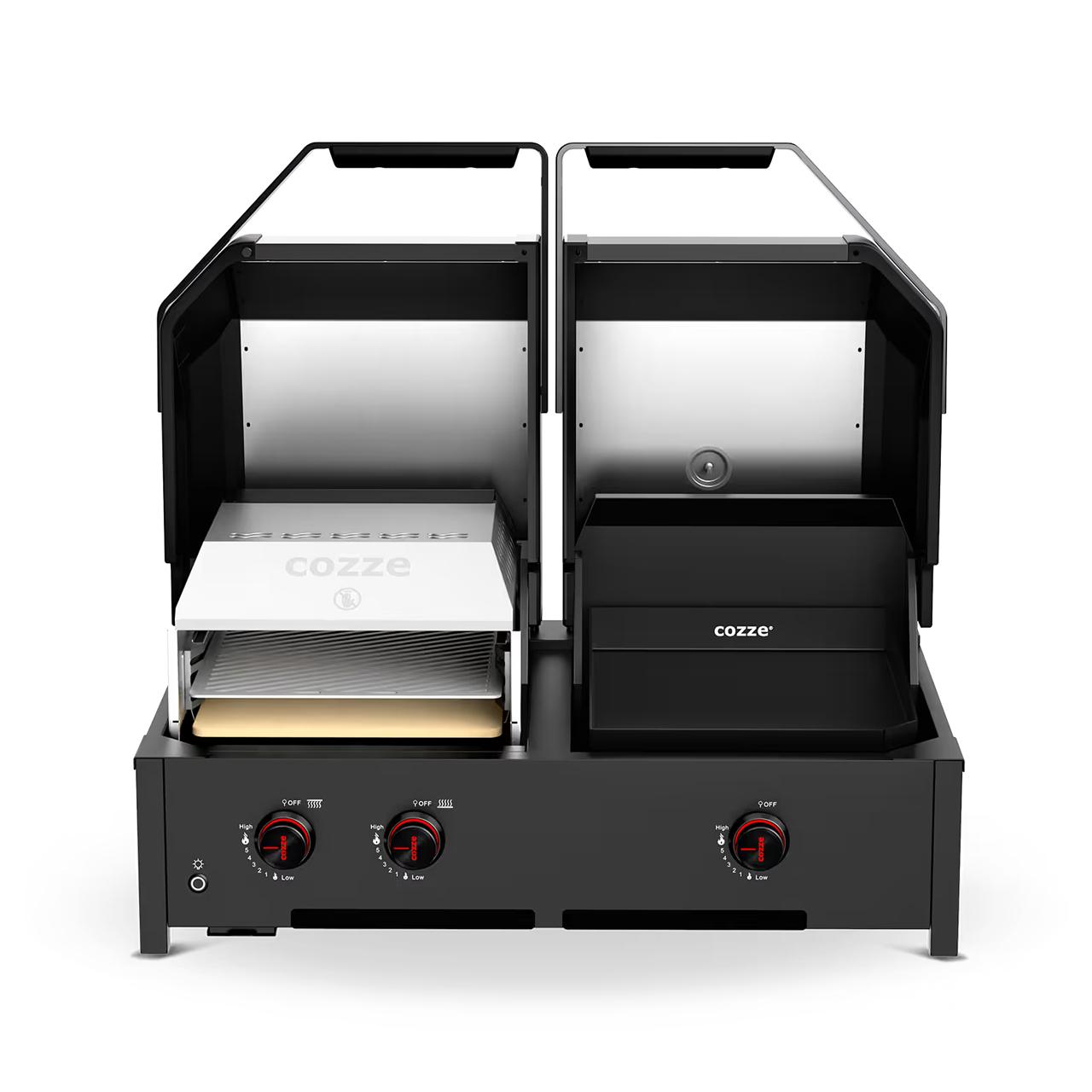 4-in-1 Plancha Grill Cozze G-900 Quattro mit 2 Brennern