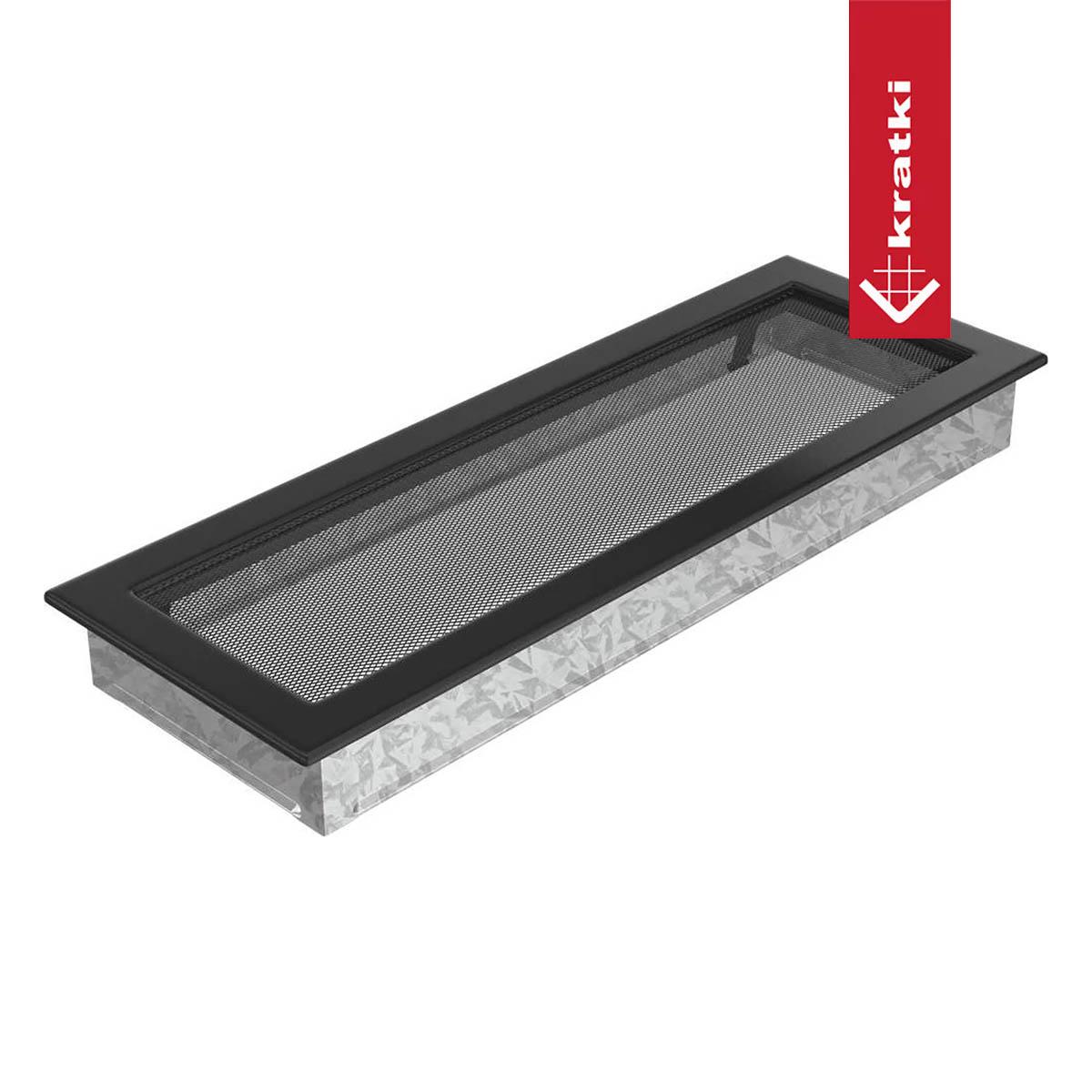 Kratki Kaltluftgitter rechteckig - Größe: 17 x 49 cm - Farbe: schwarz