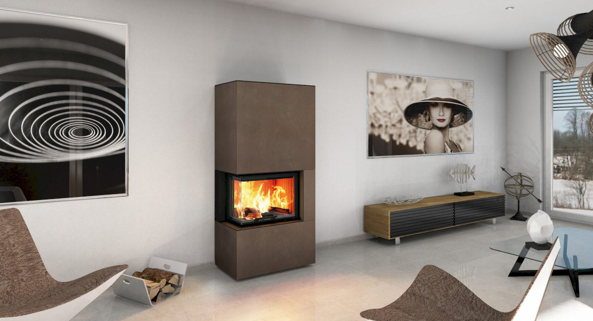 Kaminbausatz Neocube C20 Iron Grey Montagebeispiel Kaminbausatz Neocube C20 Iron Grey Montagebeispiel