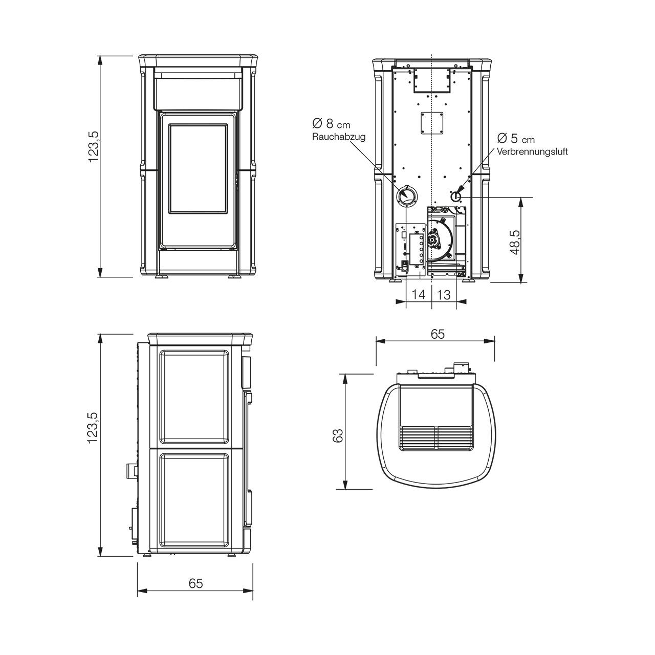 Pelletofen wasserführend Edilkamin Kira H 23 Evo 22,8 kW - Variante: Pergament
