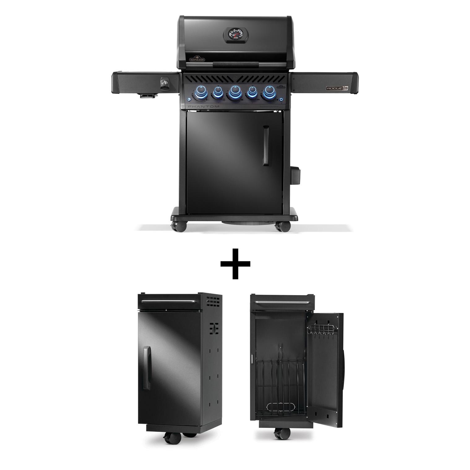 Gasgrill Napoleon Phantom Rogue PRO-S 425 Mattschwarz mit Edelstahlrosten (2026) Bundle inkl. 2 Unterschränke