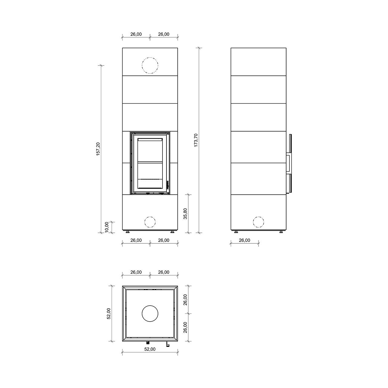 Speicherofen Monolith Depot D10 2,4/8 kW - Ausführung: Monolith Depot D10, Grigio Pompei