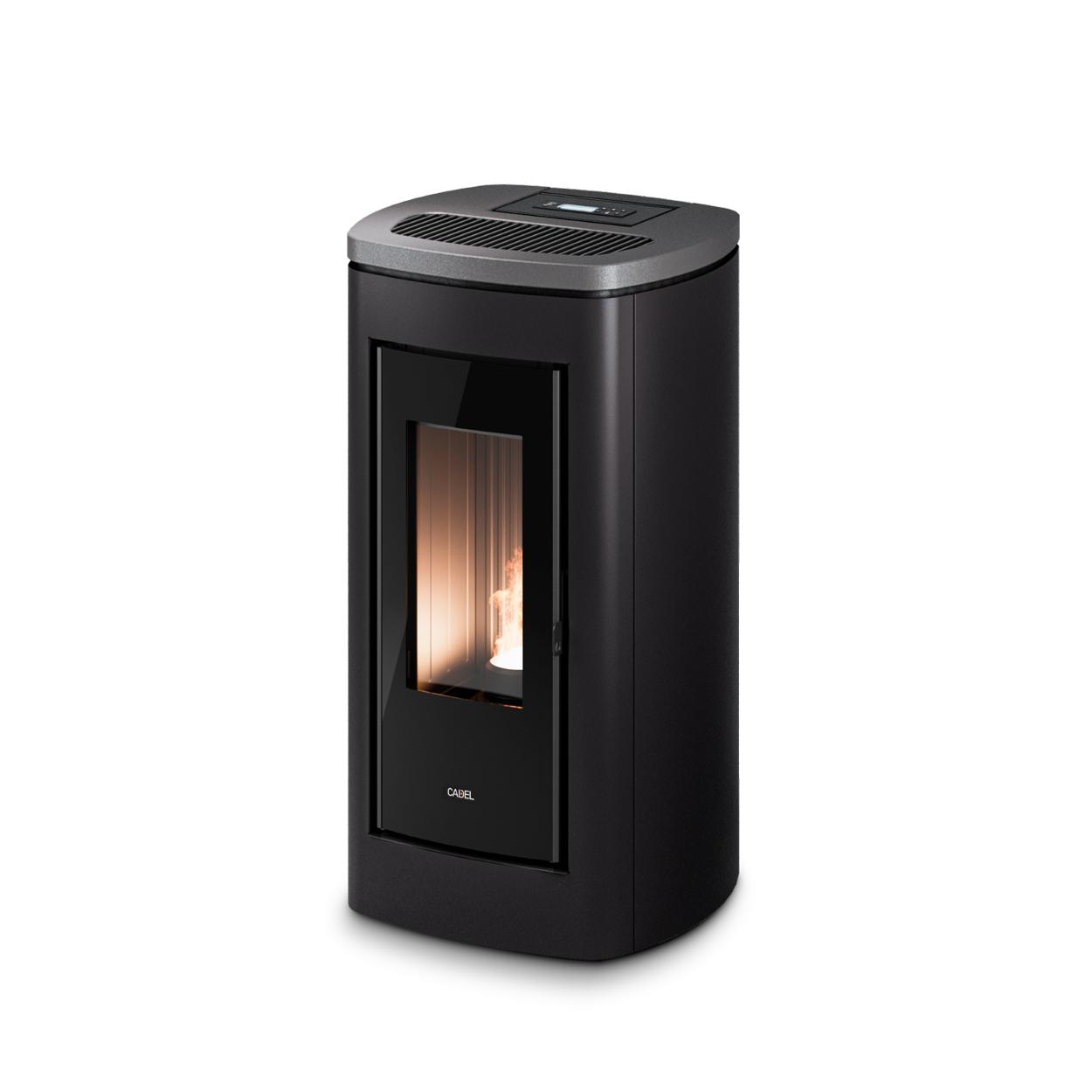 Pelletofen Cadel Eclipse Plus 11, 10,5 kW - Ausführung: Stahl Anthrazit/Top Titanium