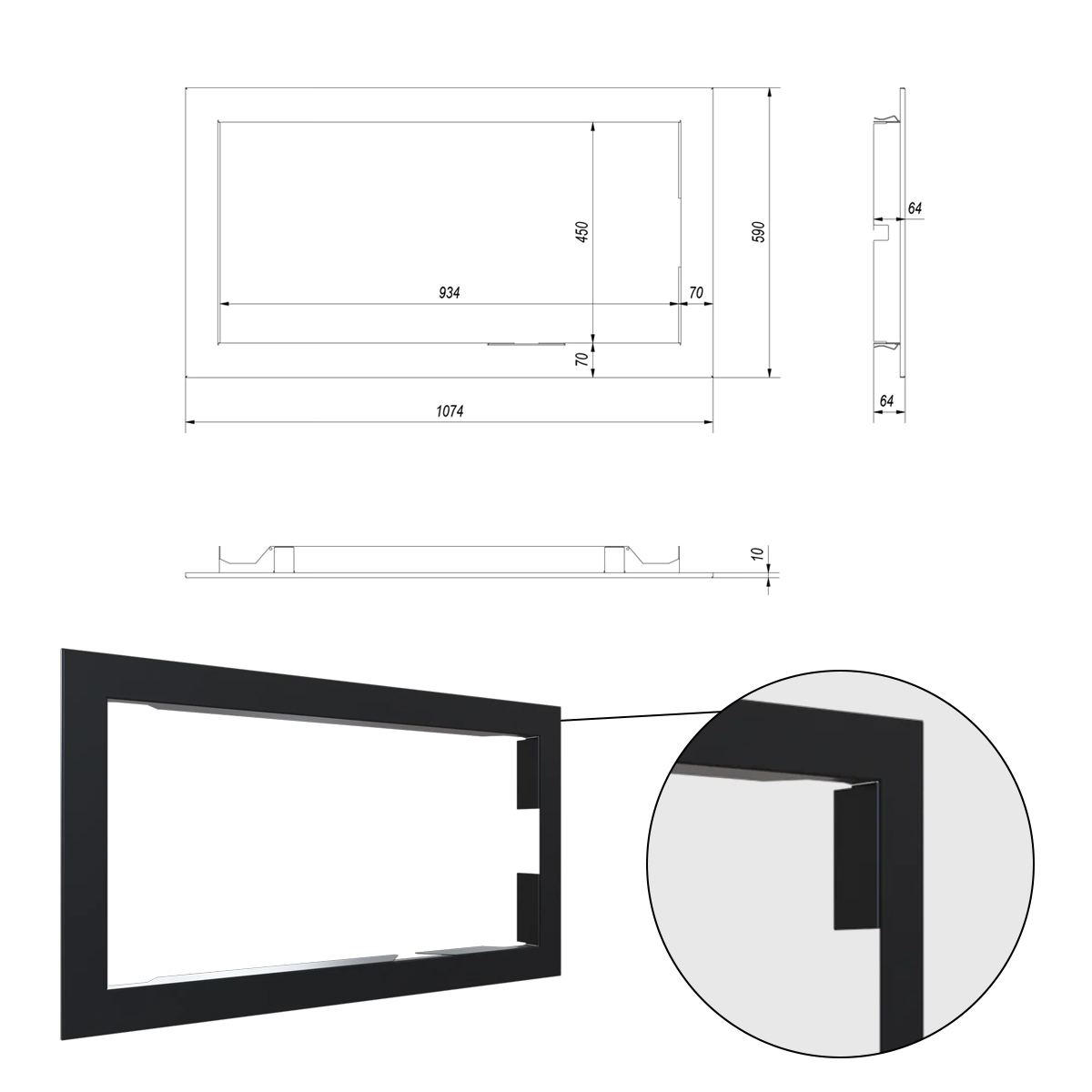 Blendrahmen gerade, Rahmenstärke 70 mm (Art. 7065396)