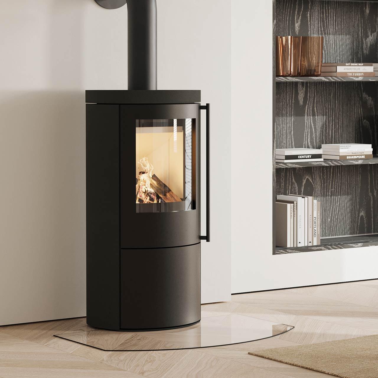 Kaminofen Vaio IQ 33 Naturstein Absolute Black Edition mit 6,3 kW inkl. Kaminbesteck - Ausführung: 1 Topplatte