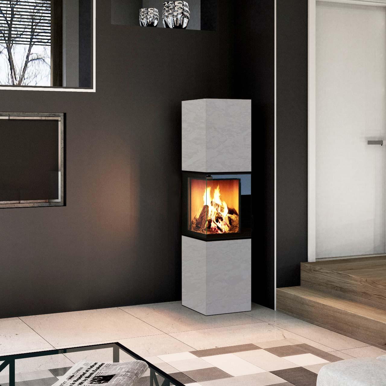 Speicherofen Monolith K20XL Beige Varese natura 5 kW, Sondermodell mit DIBt Zulassung & Wärmespeicher