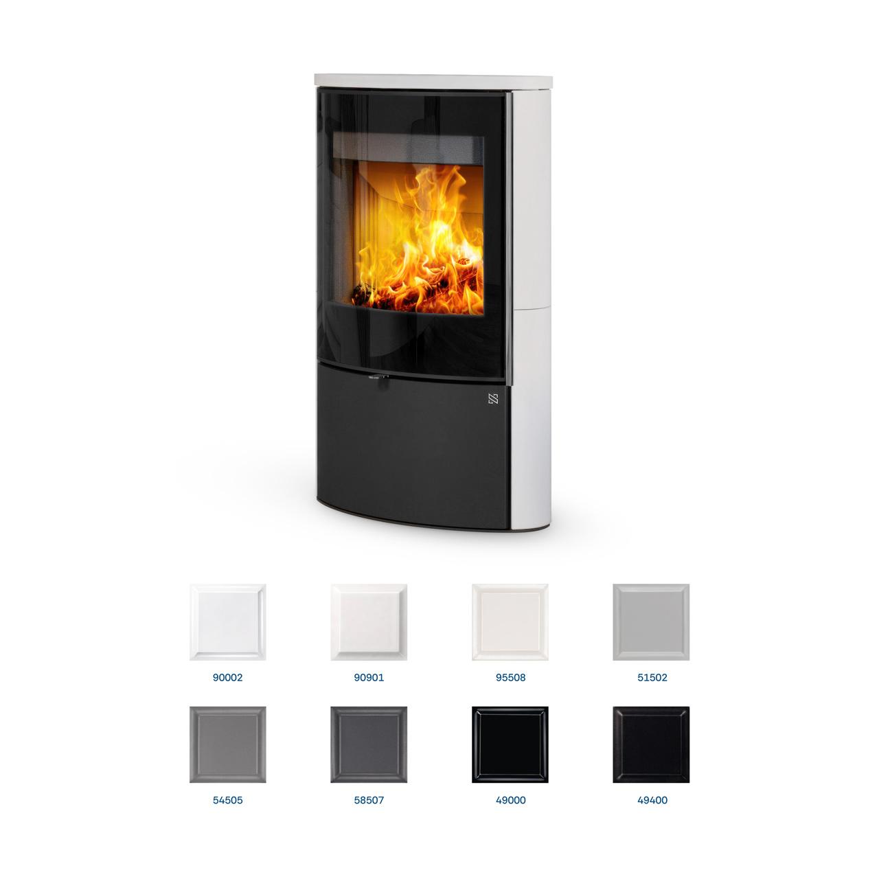 Kaminofen Nordenger Heidal 10 Keramik 6,3 kW - Ausführung: Keramik 49400, Schwarz matt