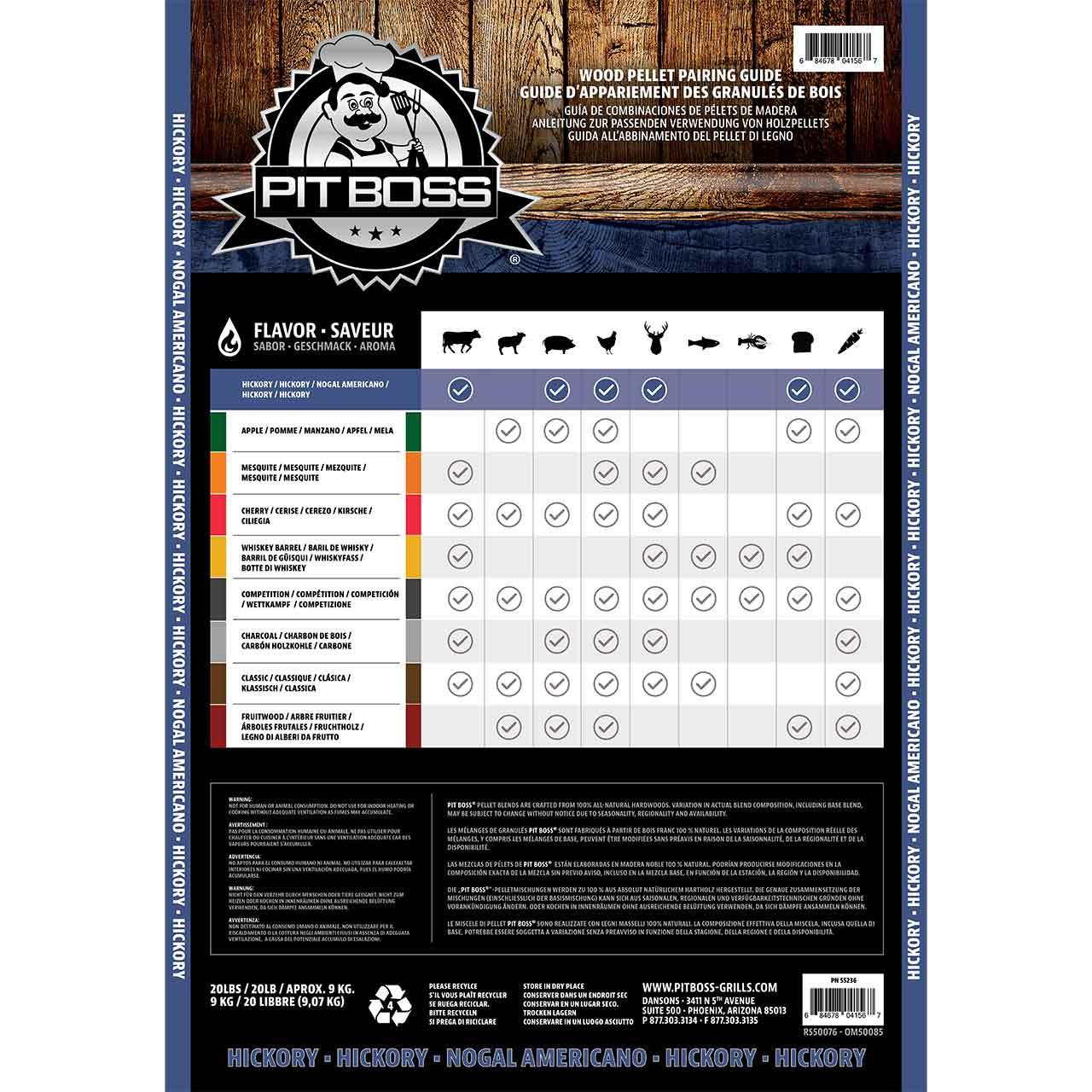 Räucherpellets Pit Boss 9 kg Hickory Blend Grillpellets