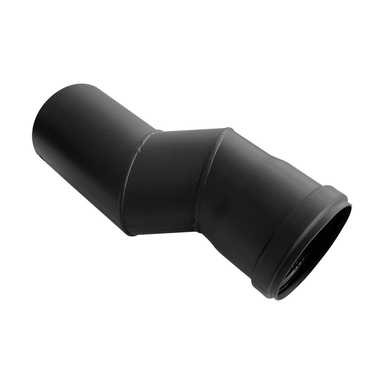 Pelletofenrohr Versatzbogen DN 80 mm Schwarz 40 mm S-Bogen