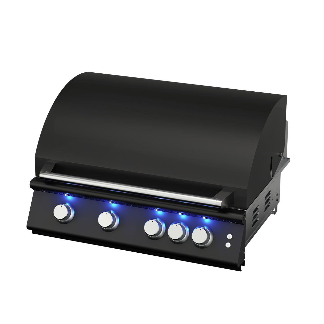 Gasgrill Einbaugrillaufsatz vivandio fyre X mattschwarz - Ausführung: S Gen2 (4x Edelstahlguss) - Konfiguration: 1x Keramik Rest V4A