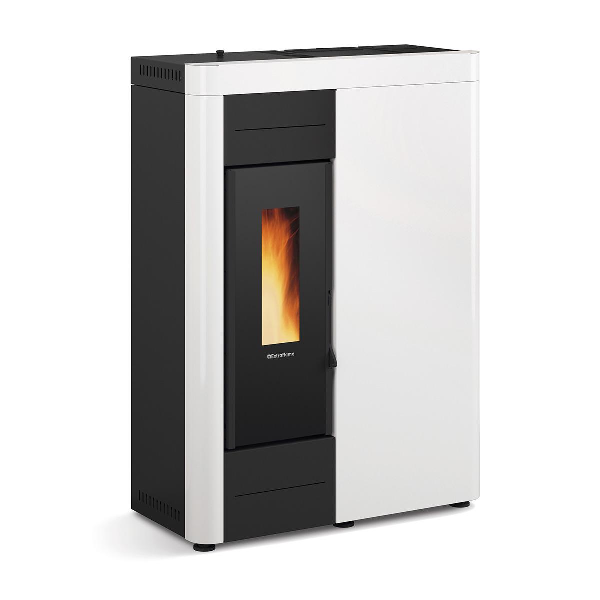 Pelletofen wasserführend Extraflame Virna Idro.16 mit 14,5 kW - Verkleidung: weiß