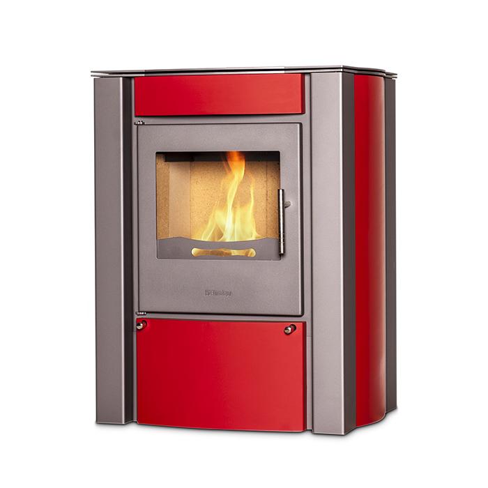 Kaminofen HS Flamingo Amos 9 kW - Farbe: Rot