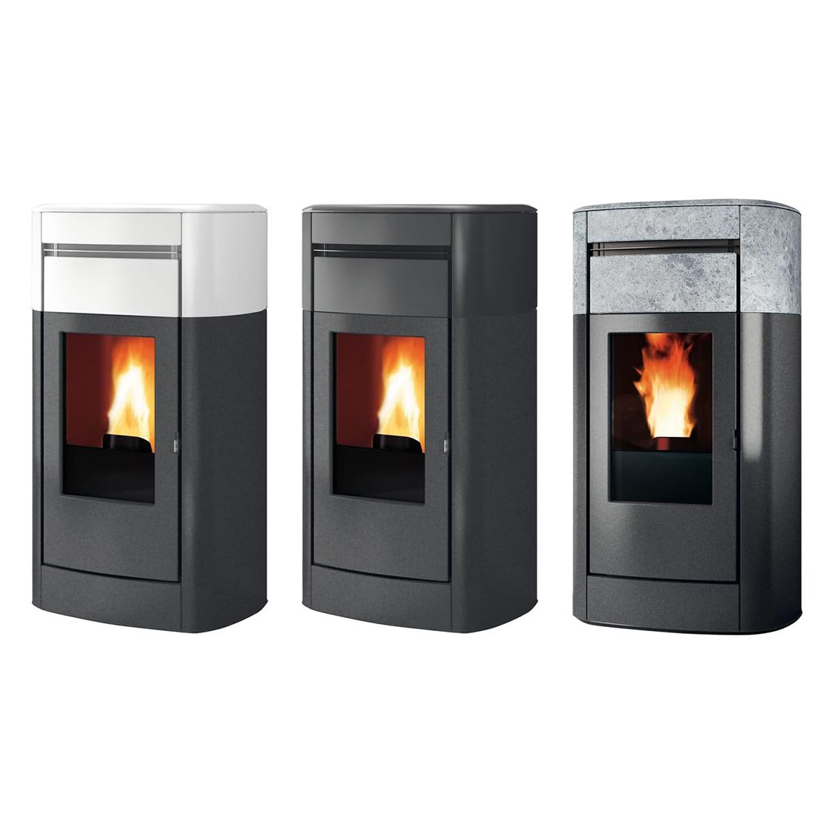 Pelletofen wasserführend Edilkamin Vyda H 19 Evo 19,2 kW - Variante: Keramik Dunkelgrau