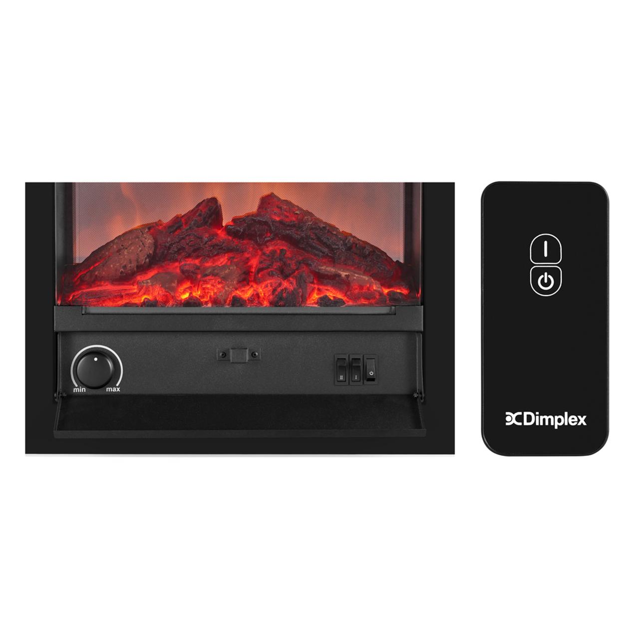 Dimplex Bellini Black Elektrokamin - Kompakt, Optiflame Flammeneffekt und Heizfunktion für stilvolle Atmosphäre