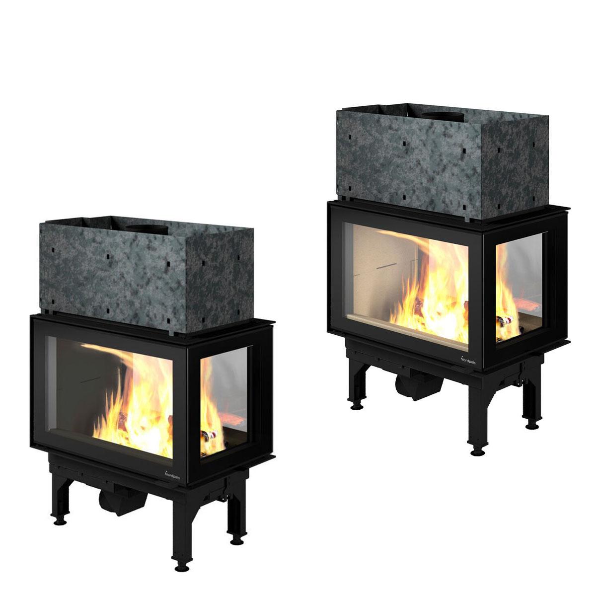 Kamineinsatz Nordpeis N-29P 10,5 kW - Feuerraumauskleidung: Thermotte Hell