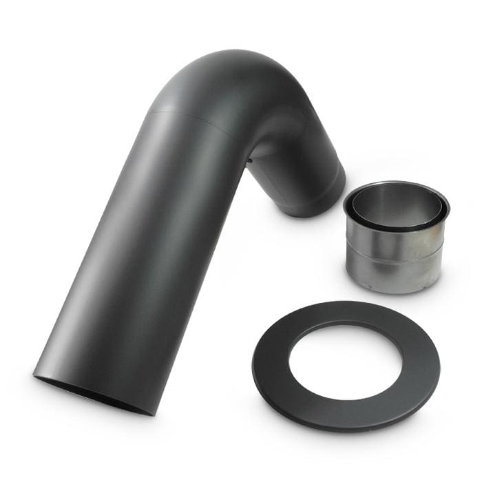 Ofenrohr Rauchrohrset Fullform mit Tür DN 130 mm Gussgrau