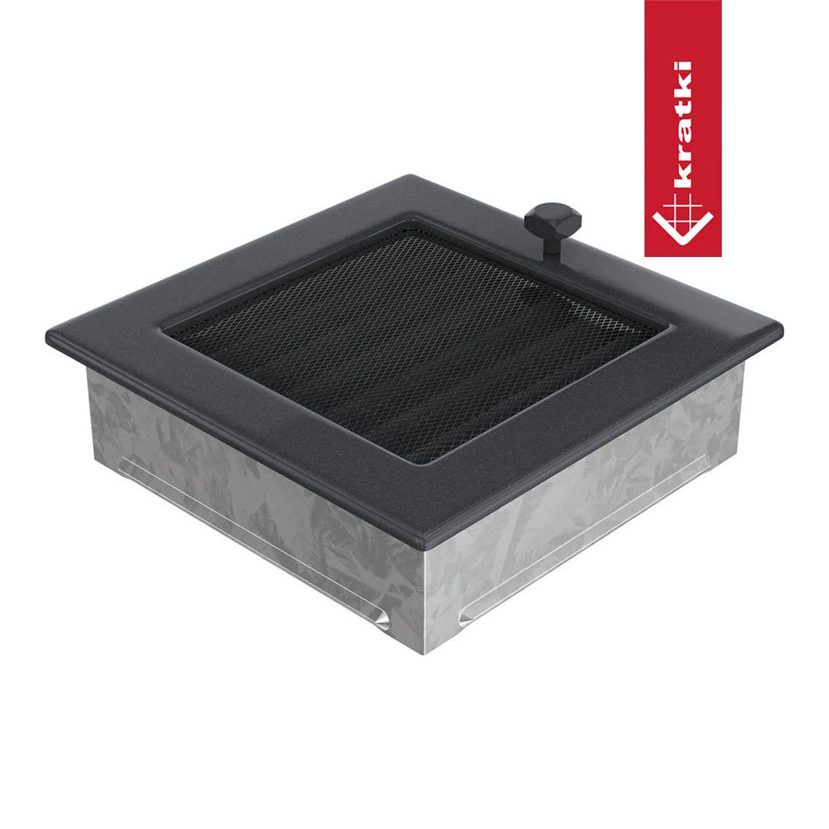 Kratki Warmluftgitter rechteckig - Größe: 17 x 17 cm - Farbe: graphit