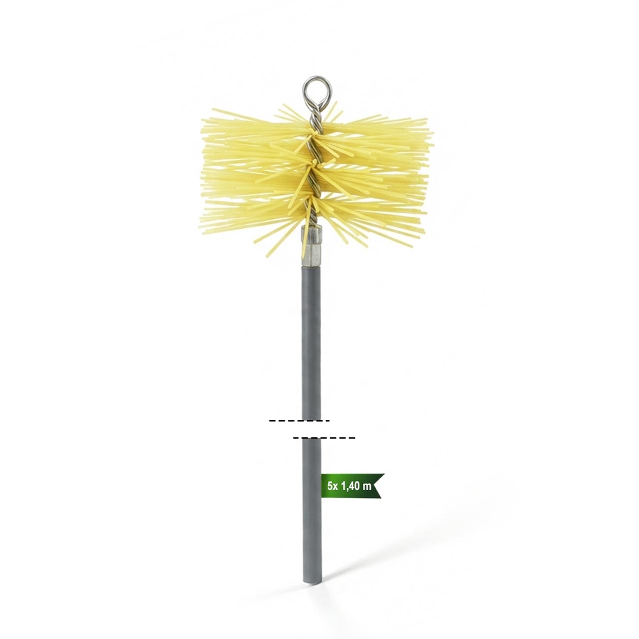 Ofenrohrbürste Nylon Ø 200 mm Reinigungskit mit 5 flexiblen Stäben 7 m