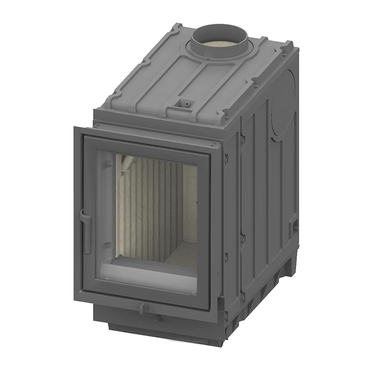 Kachelofeneinsatz Schmid Profi K 12 mit 12 kW - Front: Anthrazit - Türanschlag: rechts
