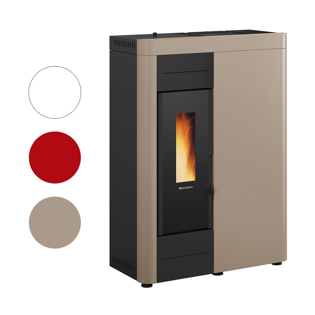 Pelletofen wasserführend Extraflame Virna Idro.16 mit 14,5 kW - Verkleidung: weiß