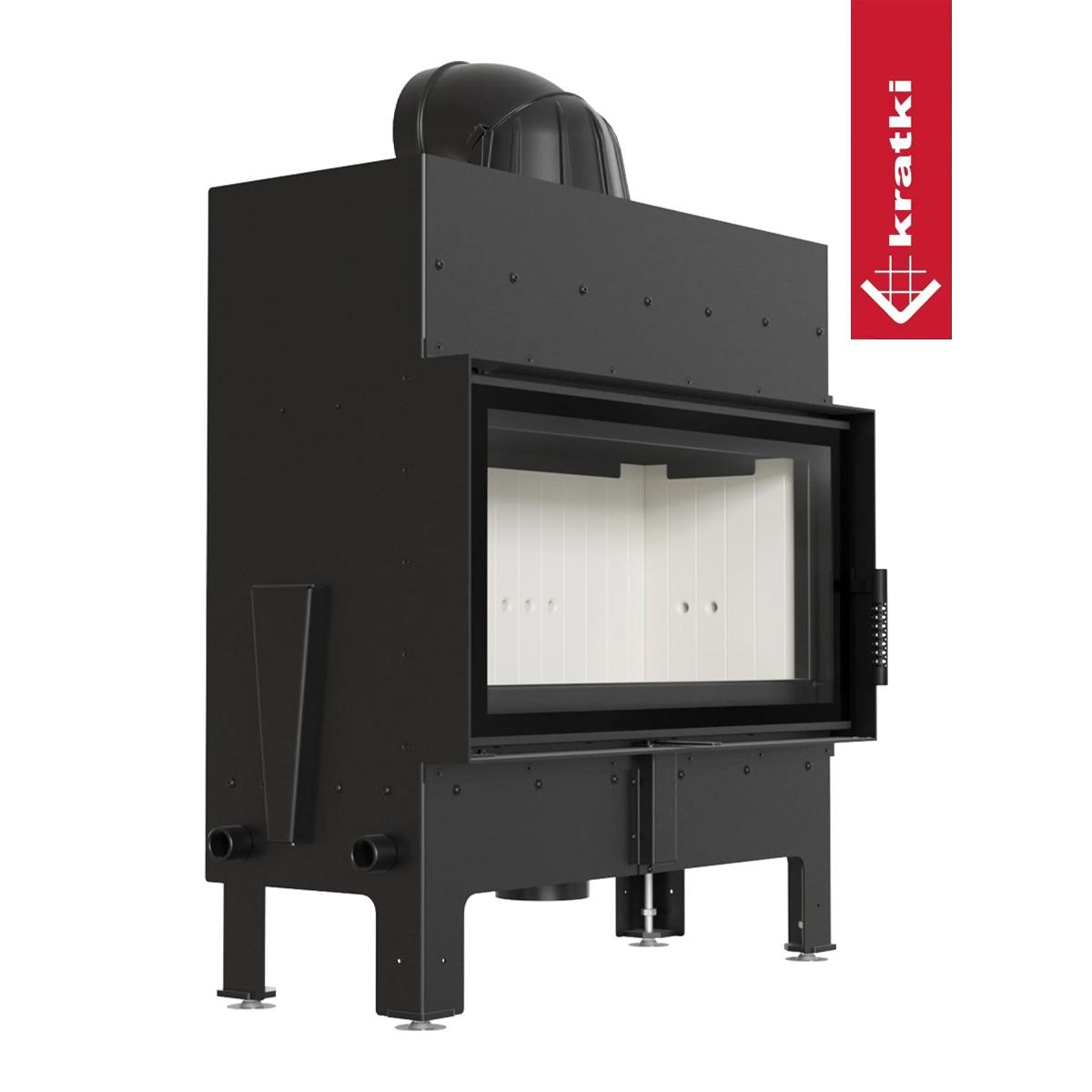 Kamineinsatz Kratki Floki L 12 kW - Feuerraumauskleidung: weiß - Tür selbstschließend: nein