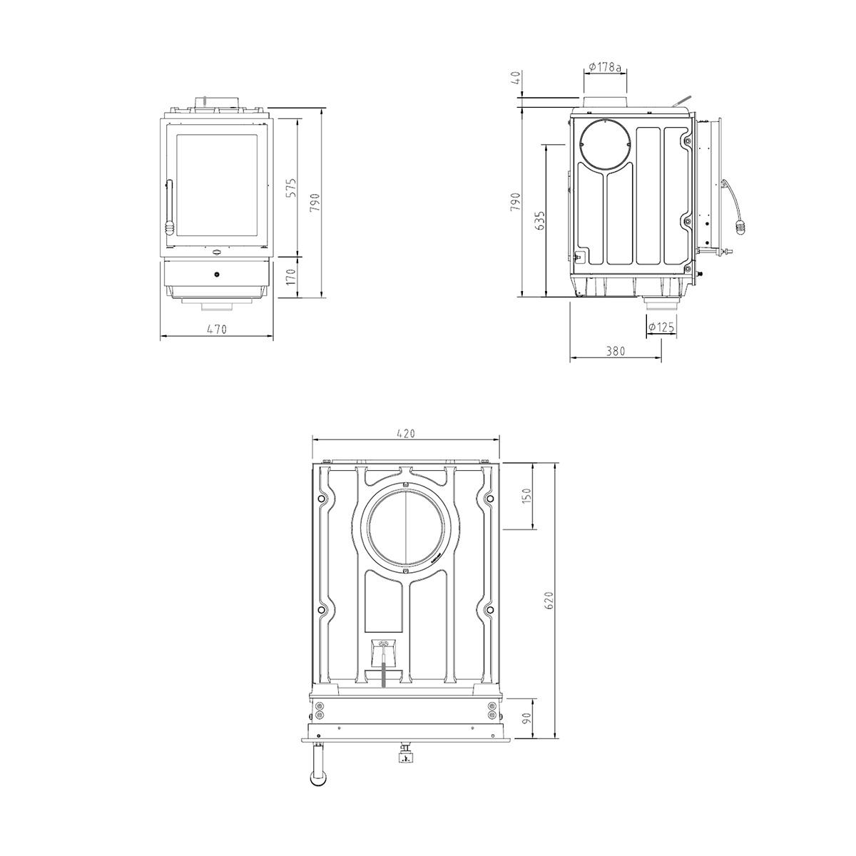 Kachelofeneinsatz Schmid Profi Plus 7 mit 7 kW