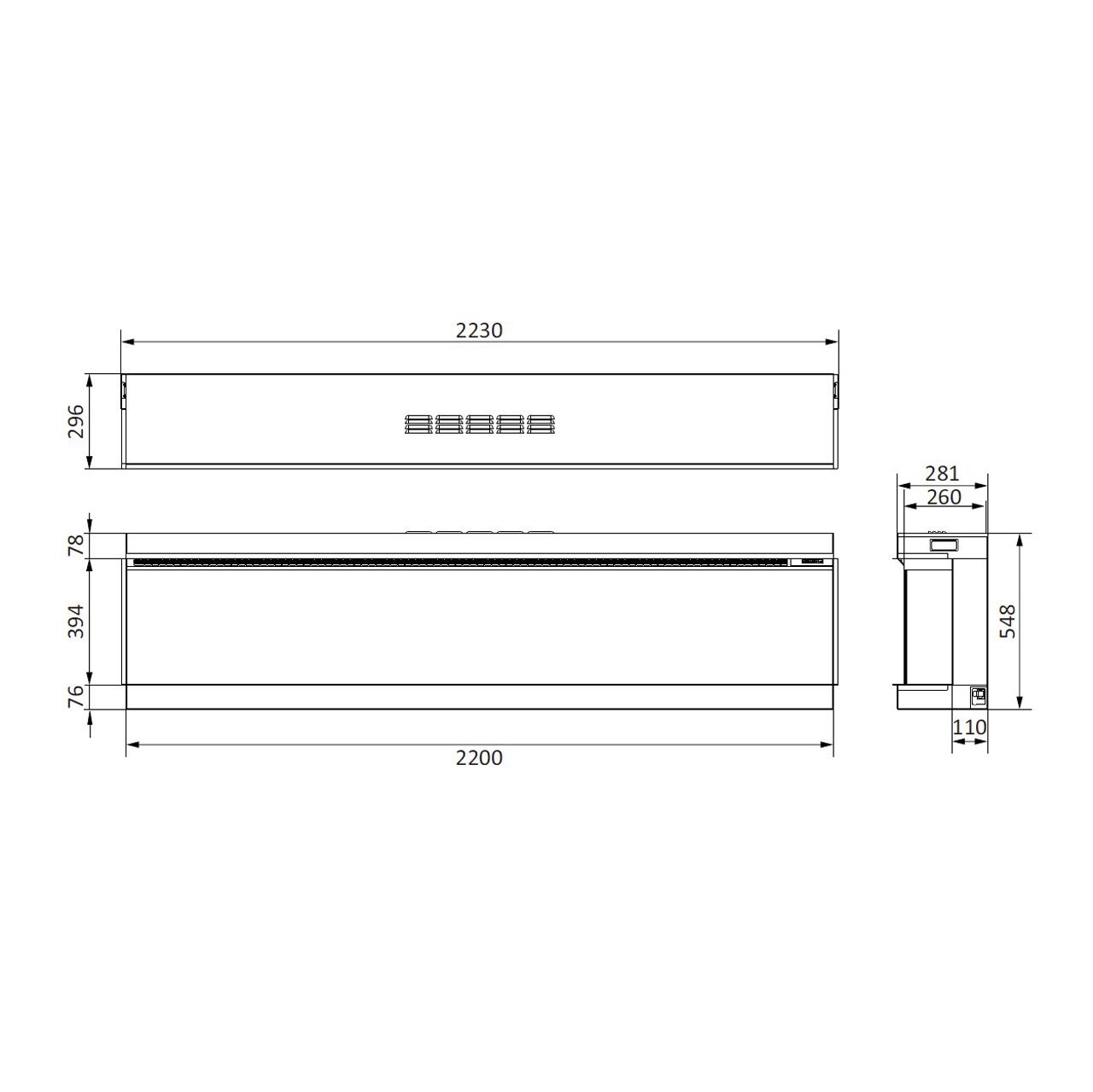 Elektrokamin Trimline Fires 220E Solus