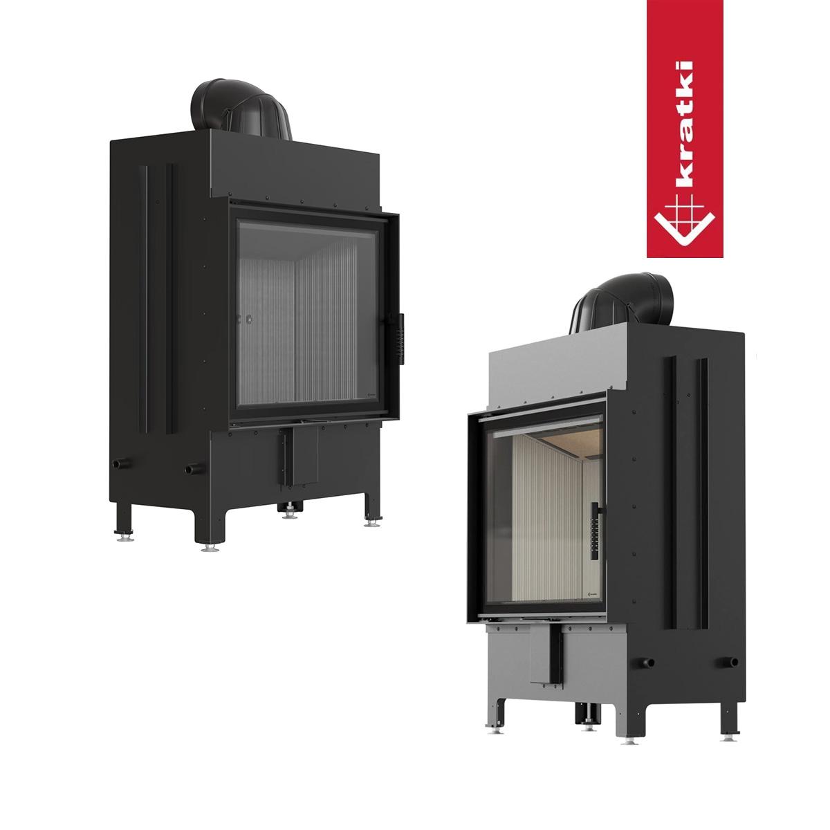 Kamineinsatz Kratki LUCY/15/NEW 15 kW - Feuerraumauskleidung: weiß - Tür selbstschließend: ja