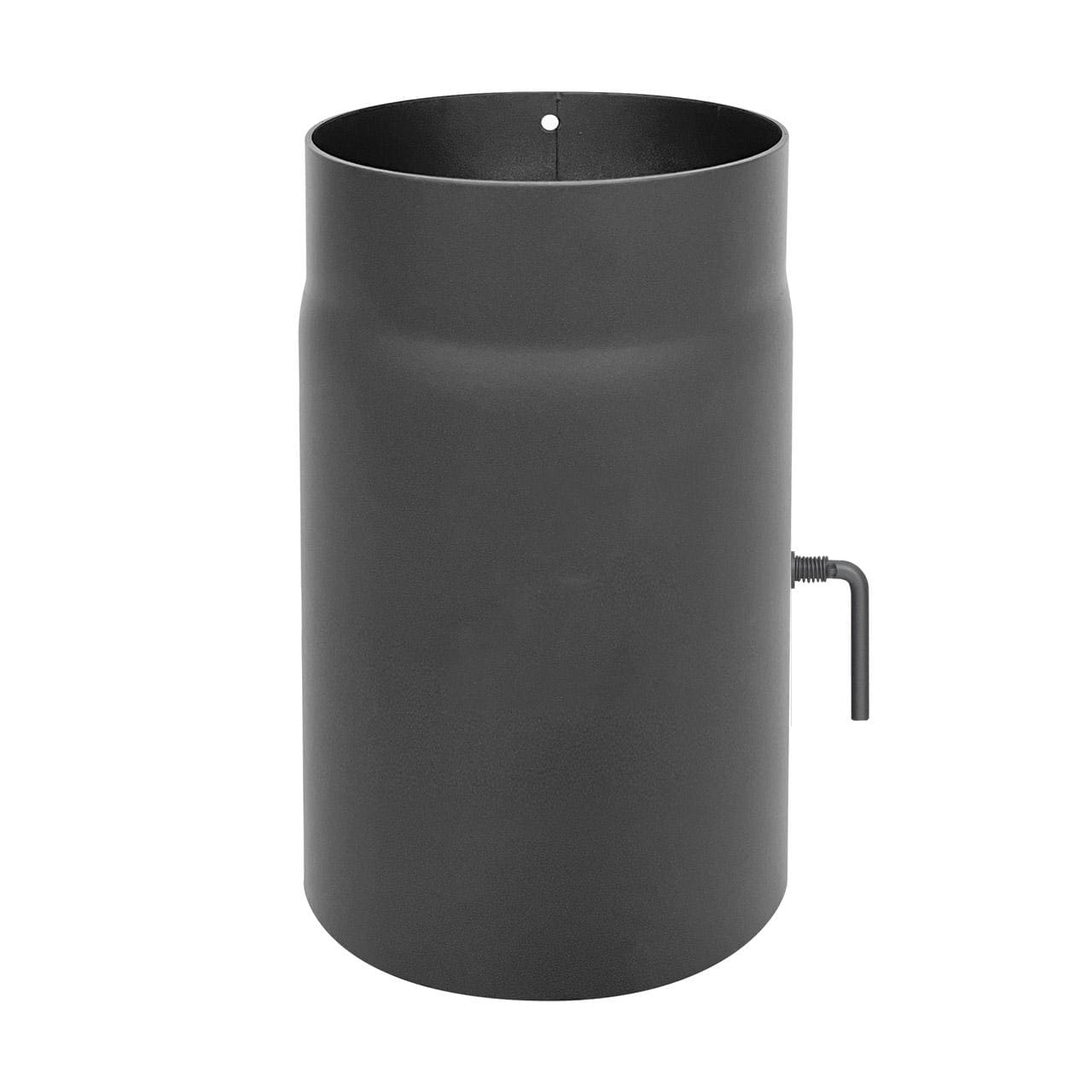 Ofenrohr mit Drosselklappe DN 120 mm Länge 250 mm Gussgrau